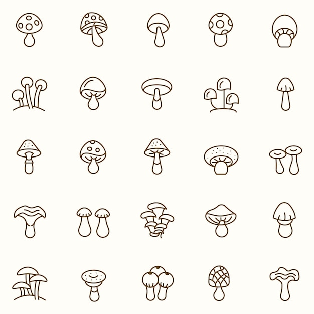 Iconen van paddenstoelen