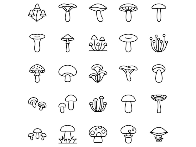 Iconen van paddenstoelen