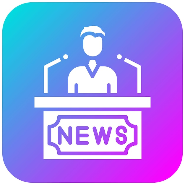 Iconen van persconferenties kunnen worden gebruikt voor journalistieke iconsets