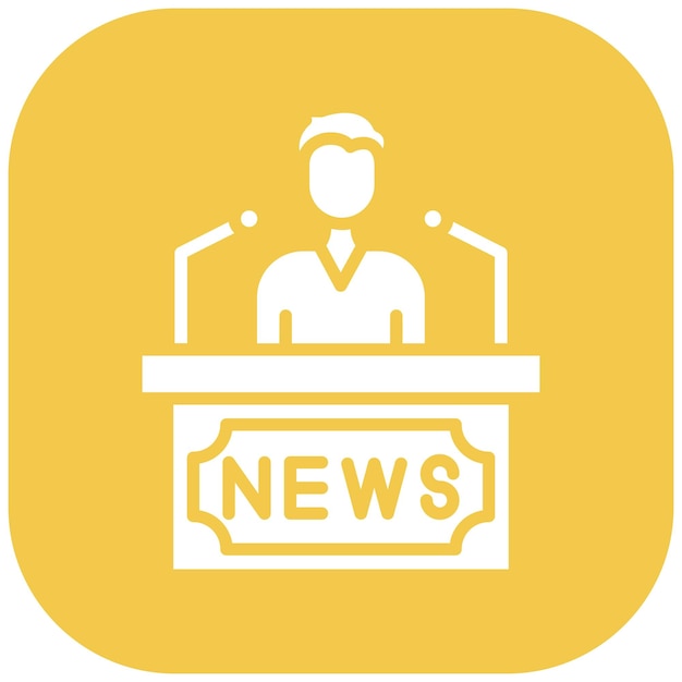 Iconen van persconferenties kunnen worden gebruikt voor journalistieke iconsets