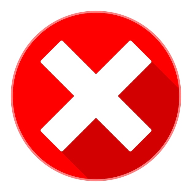 Iconen van rode cirkel-X-markering Vlakke vectorillustratie
