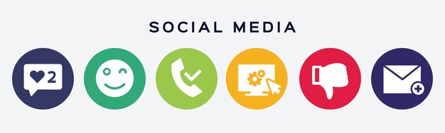 Iconen van sociale media ingesteld