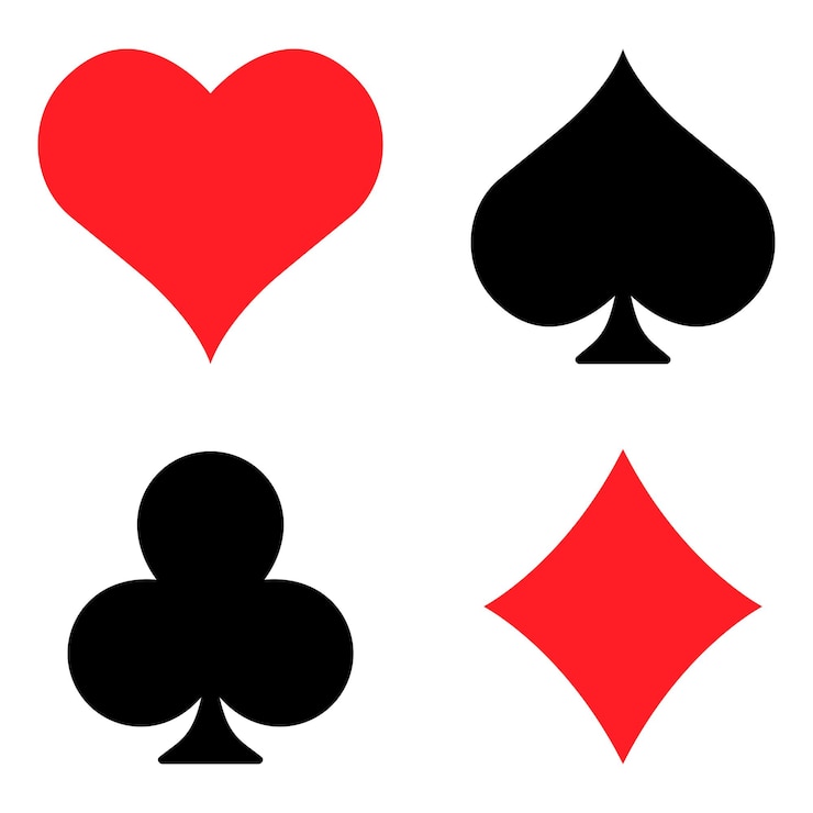 Vector iconen van speelkaarten, casino-symbolen