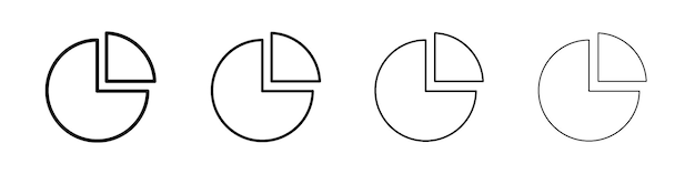Iconen van taartdiagram Outline teken symbool set