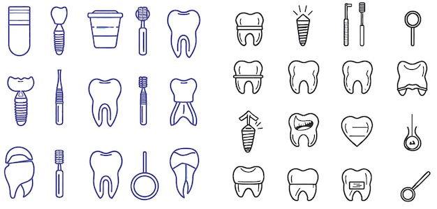 Iconen van tandheelkundige klinieken