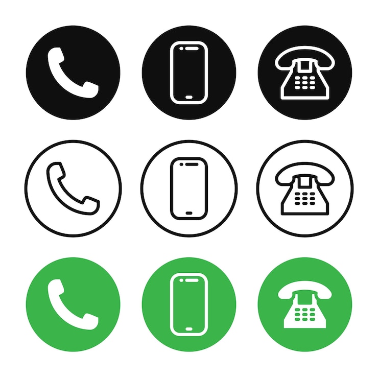 Vector iconen van telefoonsets vectorillustratie