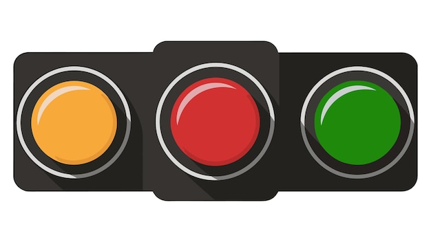 Iconen van verkeerslichten met een vlakke vector, geïsoleerd op een witte achtergrond