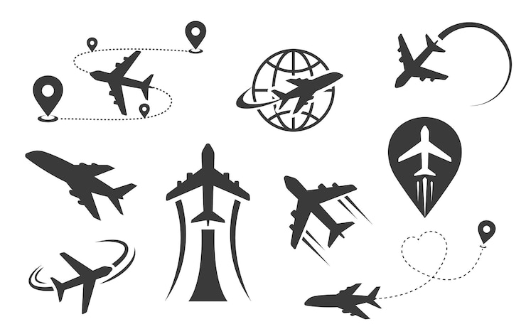 Vector iconen van vliegtuigen