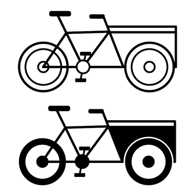 Vector iconen van vrachtfietsen