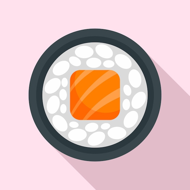 Iconen van zalm sushi roll Flat illustratie van zalm Sushi roll vector icoon voor webontwerp