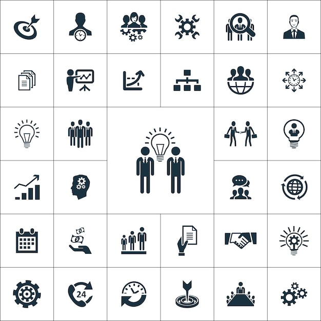 Iconen voor bedrijfsplanning universele set