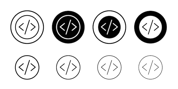 Iconen voor codering Outline thin set pack series
