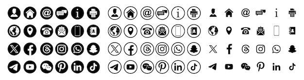 Iconen voor contacten en sociale media