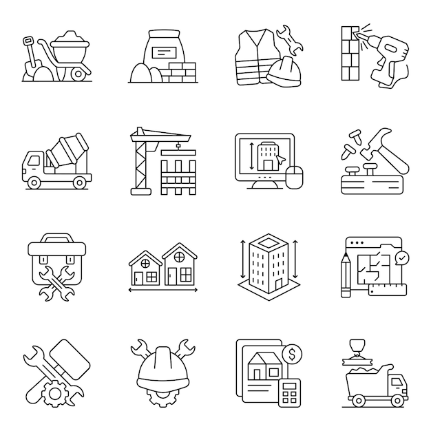 Iconen voor de bouw
