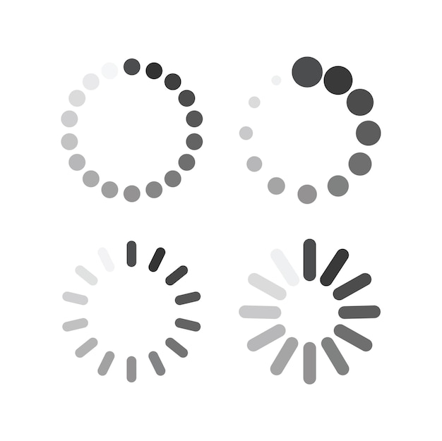 Iconen voor geïsoleerd laden op een zwarte achtergrond
