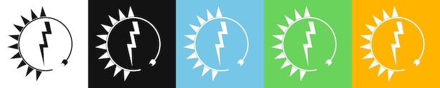 Iconen voor hernieuwbare energie grafisch ontwerp sjabloon bliksem