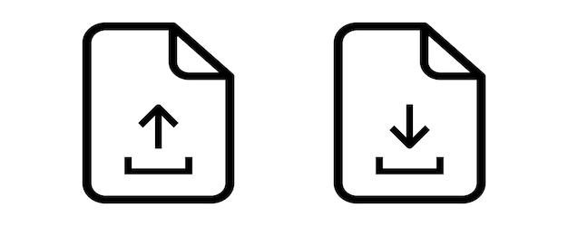 Iconen voor het uploaden en downloaden van bestanden