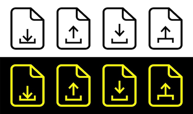 Iconen voor het uploaden van bestanden voor het ontwerpen van websites, het ontwikkelen van apps en webapps