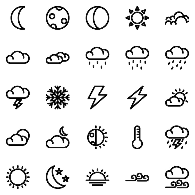 Iconen voor het weer