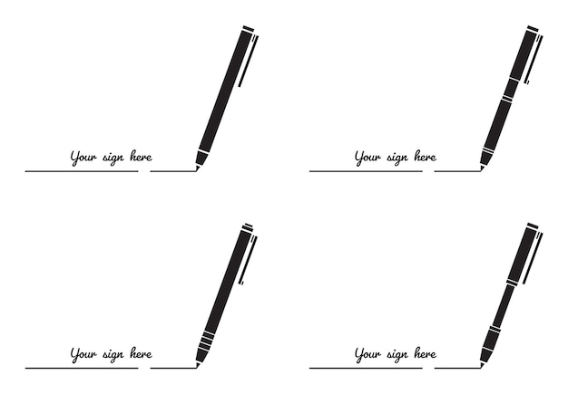 Vector iconen voor kogelstift en handtekeninghouder