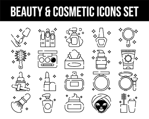 Iconen voor schoonheid en cosmetica