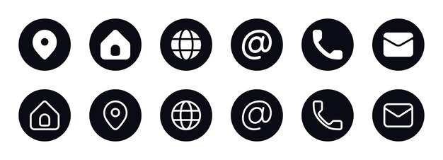 Iconen voor zakelijke contacten en communicatie