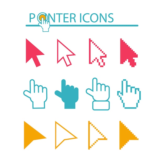 Iconen wijzers ingesteld