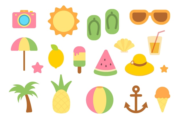 Iconencollectie met zomertema's