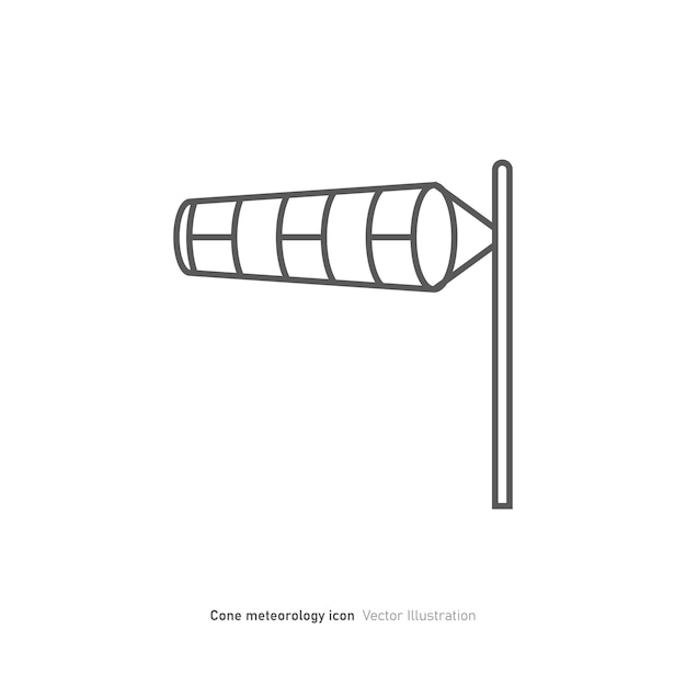 Iconenontwerp van kegelmeteorologie windsock symbool vector illustratie