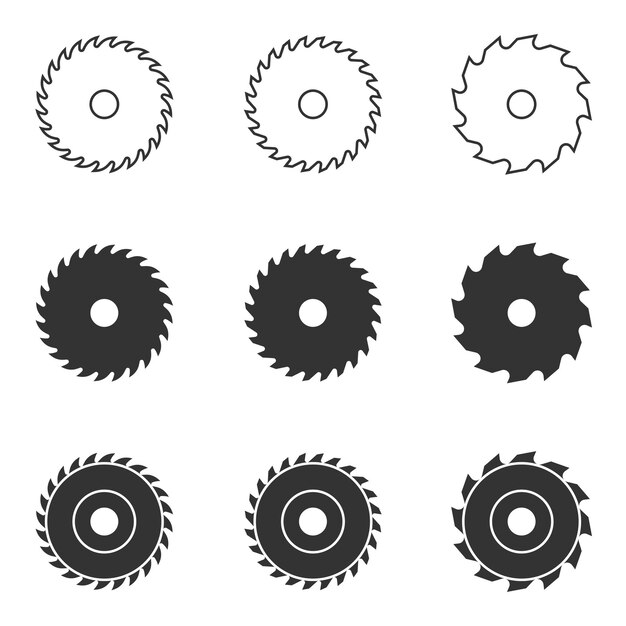 Vector iconenset met cirkelvormige bladen vectorillustratie