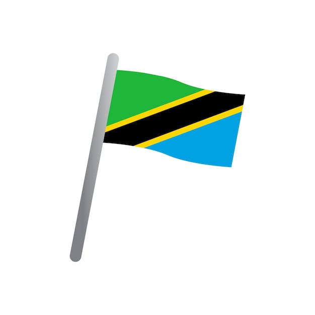 Iconenvector van de vlag van tanzania