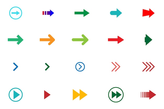 Iconenverzameling met pijlen gekleurde pijl icoon set vector illustratie