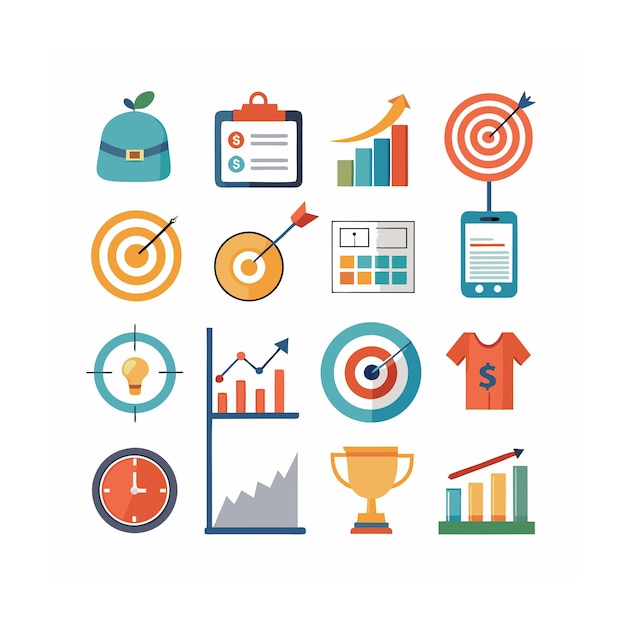 Iconenverzameling voor bedrijfs- of organisatiebeheer