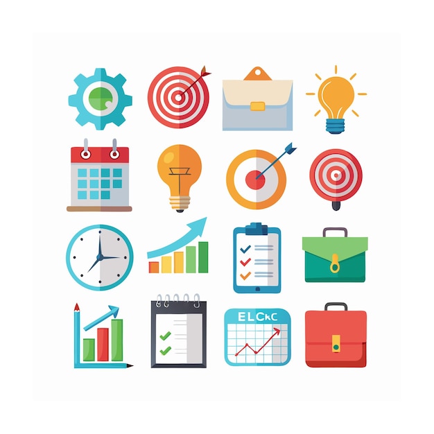 Iconenverzameling voor bedrijfs- of organisatiebeheer