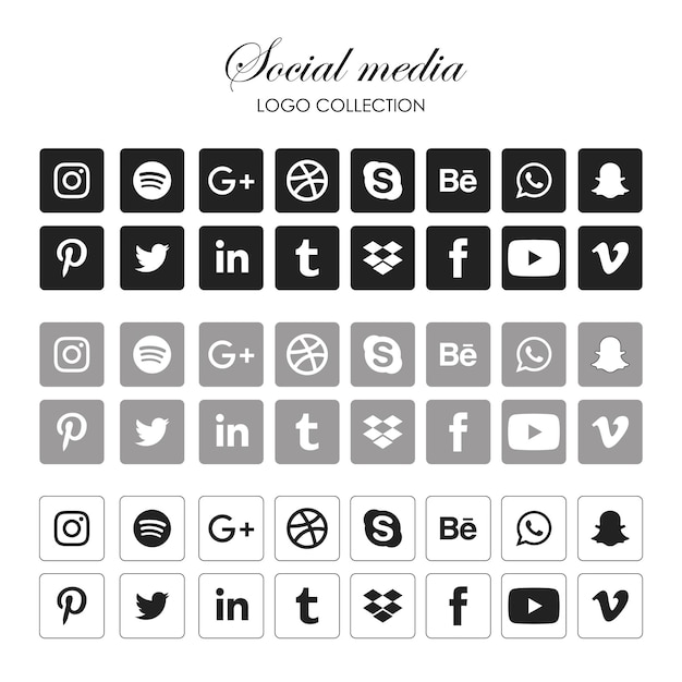 Iconenverzameling voor sociale media