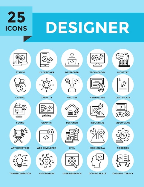 Iconenverzameling voor technologie en programmering