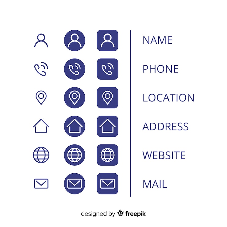 Vector iconenverzameling voor visitekaartjes