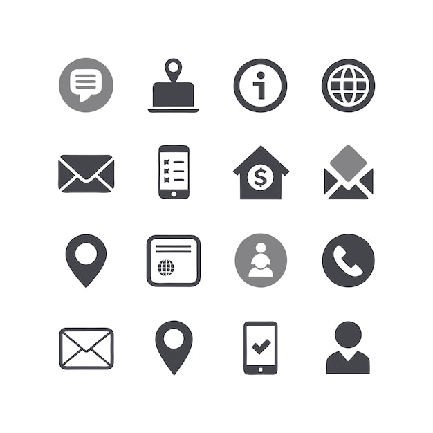 Iconenverzameling voor websites en mobiele toepassingen