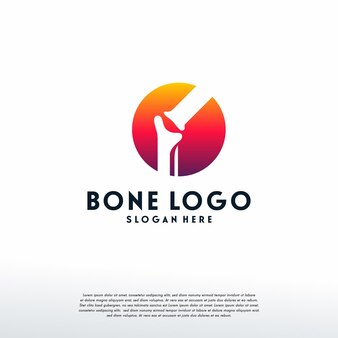Il logo iconico dell'osso progetta il vettore del modello, il simbolo del logo dell'osso della salute, l'icona del simbolo del logo