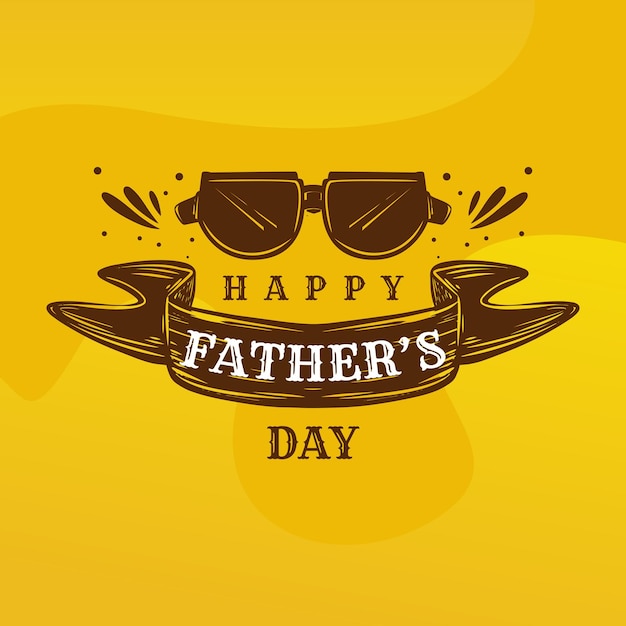 Iconic flat design of glasses and father's day greeting