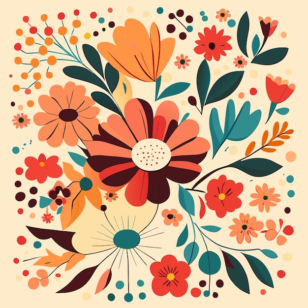 Iconic floral concept vintage floral art