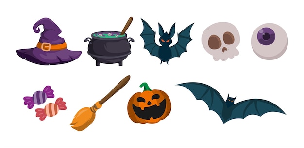 恐ろしい祝祭の装飾のためのアイコニックなハロウィーンアイテム