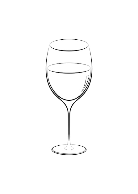 Iconic illustration of a sparkling clear wine or juice glass