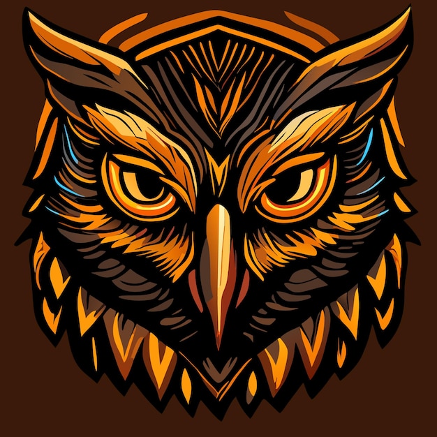 Iconic owl illustration flat vector concept