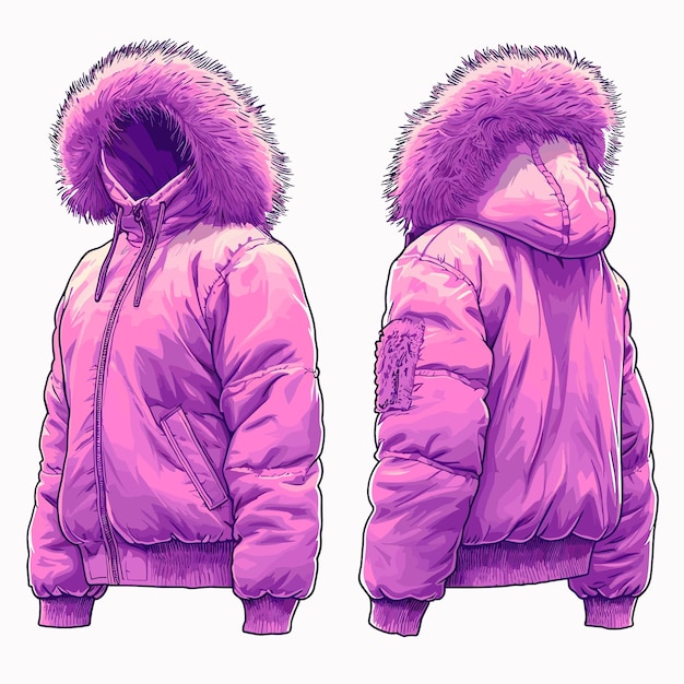 Iconic Winter Stylized Puffer Jacket Illustration Puff JacketWinter FashionWinter Coat