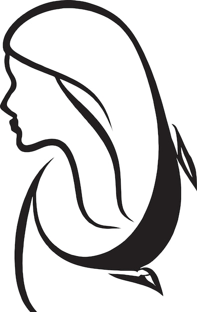 Vettore iconico logo del profilo di una donna per un'azienda di fotografia