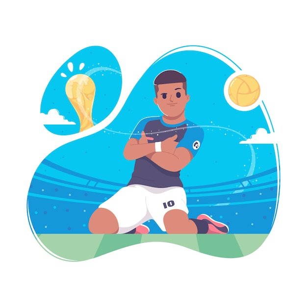 iconische Franse voetballer illustratie