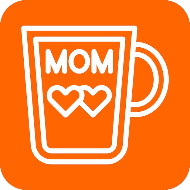 Vector iconische stijl van de mom-beker