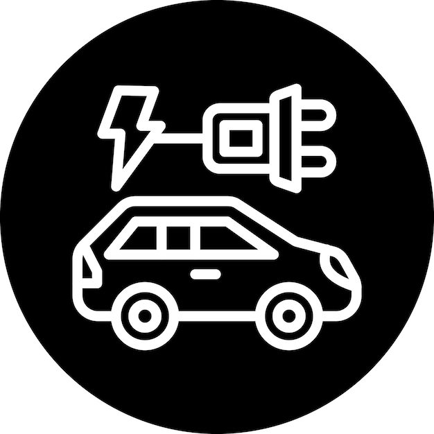 Vector iconische stijl van elektrische auto's