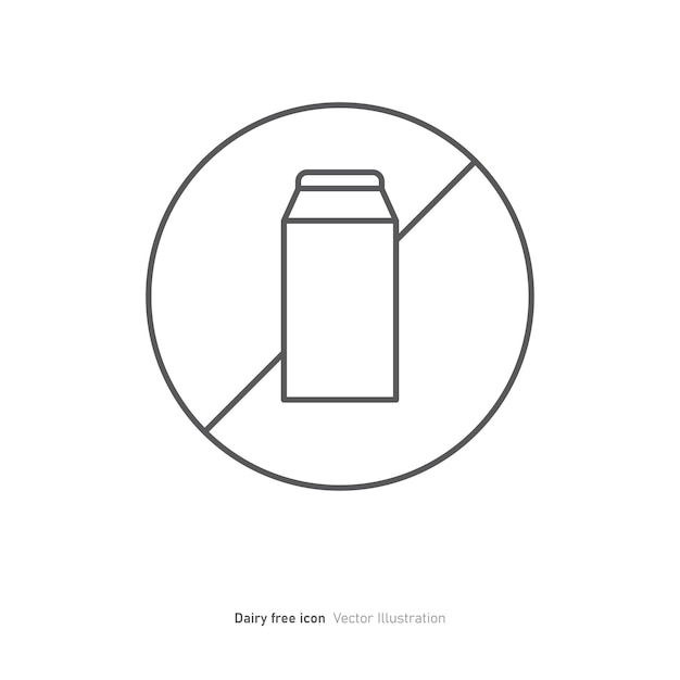 Iconontwerp van de vrije zuivelproductie Dairy Stop Sign vectorillustratie